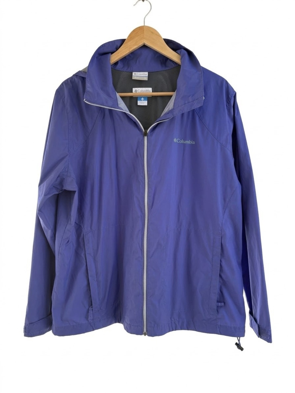Columbia Women 2X Switchback Purple Rain Hooded Watetptoof Windbreaker Gorpcore